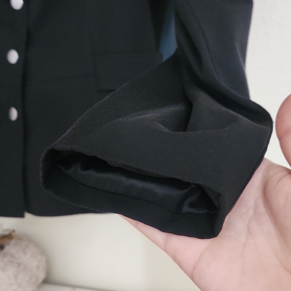 Talbots Stretch Black Blazer Collegiate Preppy Career Luxury Feminine Minimalist - Picture 3 of 16